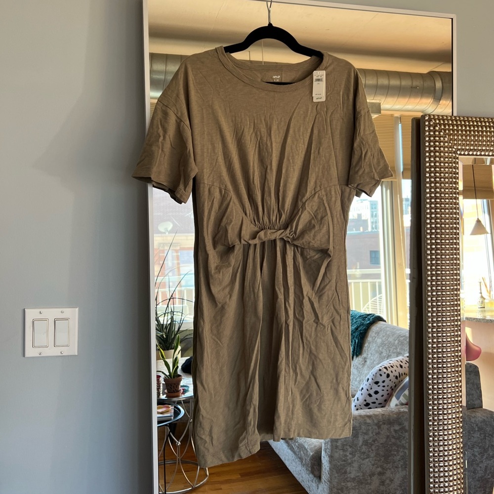 Aerie Brown Twist Front Dress